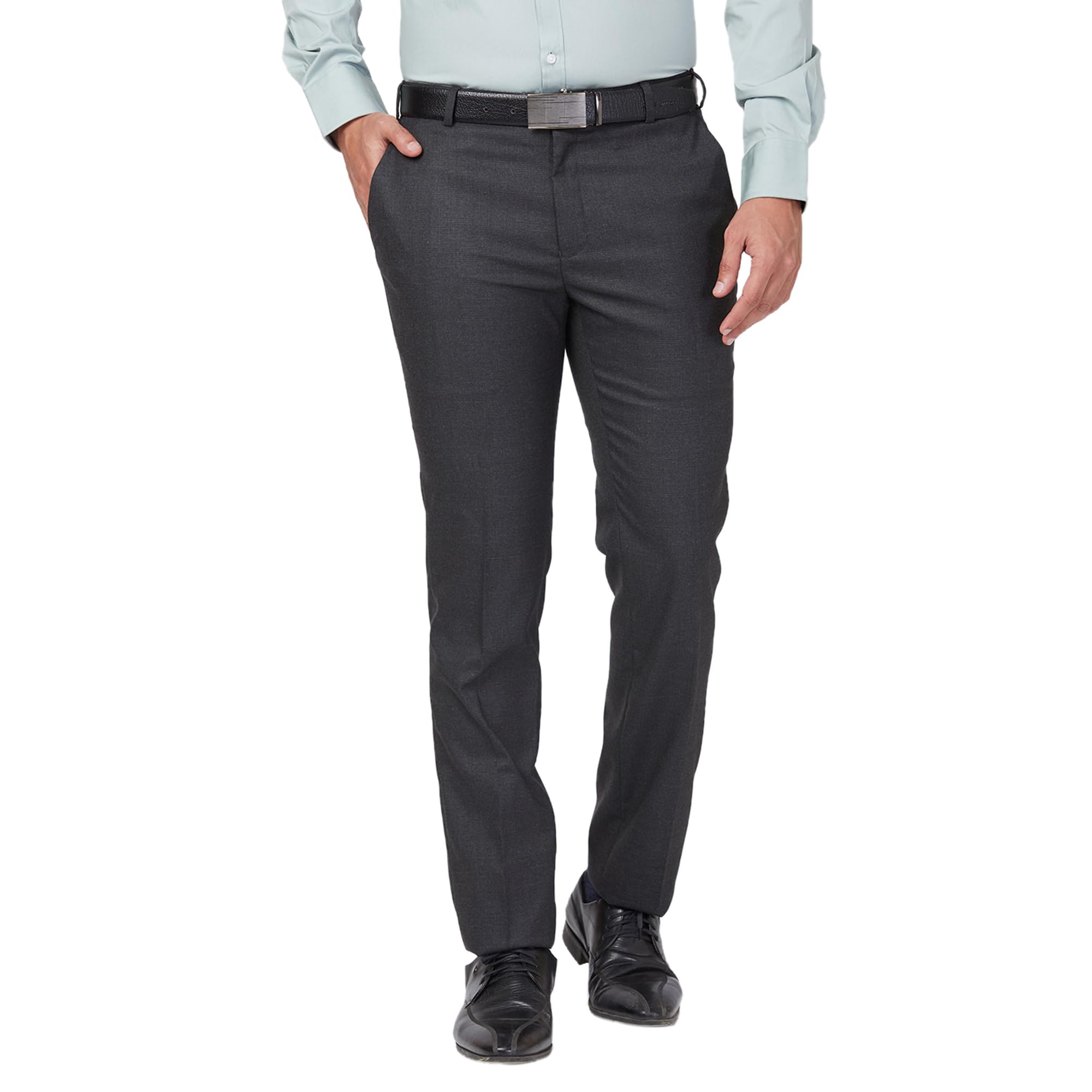 raymond Men's Slim Fit Checks Pattern Polyester Blend Pleated Formal Trouser (Size: 36)-RMTS05407-G8 Dark Grey-picture-41