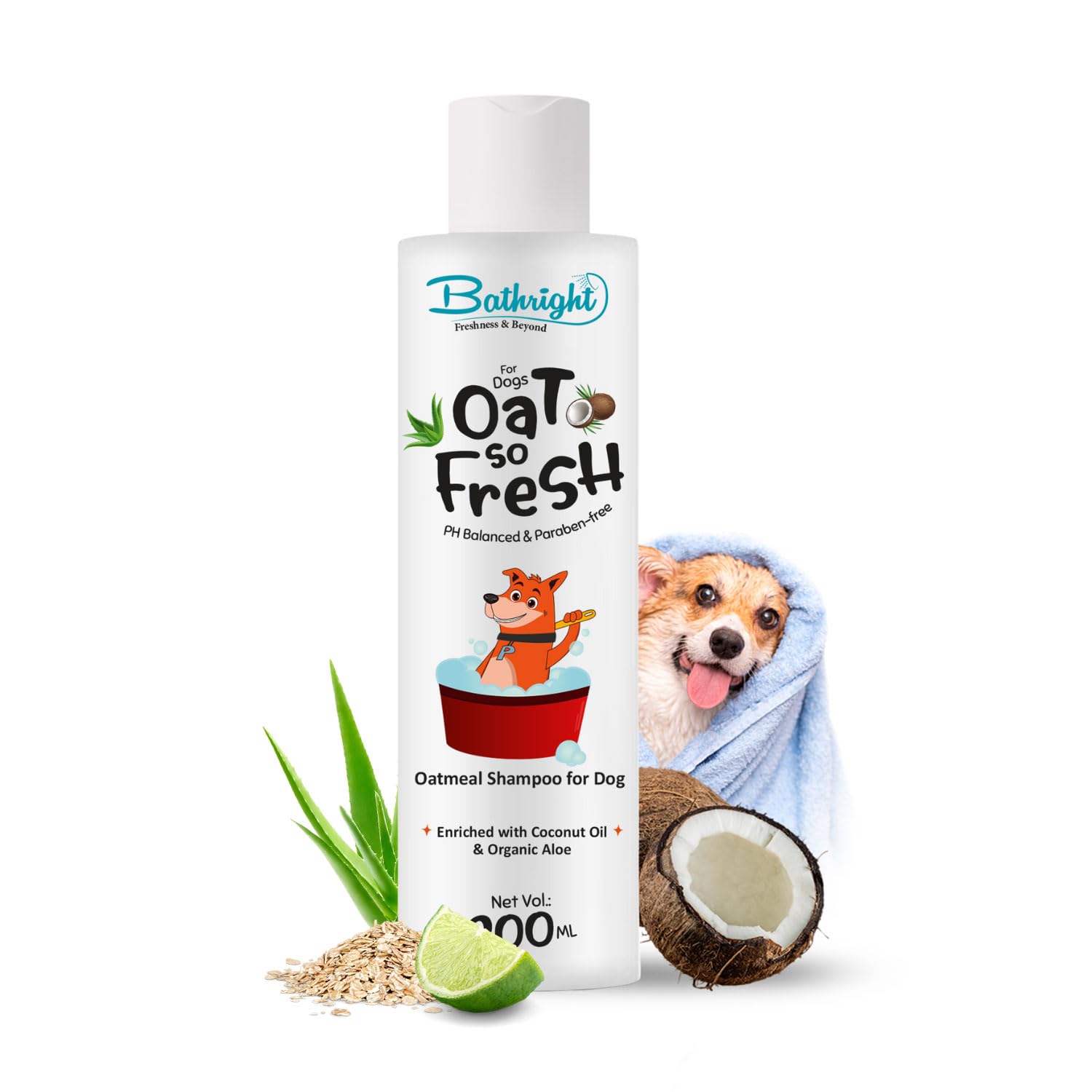 Bathright Shampoo For Dogs And Pups- 200 Milliliter | Oatmeal | Natural & Paraben-Free | Conditioning Pet Shampoo For Dogs | All Breeds And Age | Organic Oatmeal, Coconut Oil & Aloe (B0CP28VQQV) Amazon Price History, Amazon Price Tracker