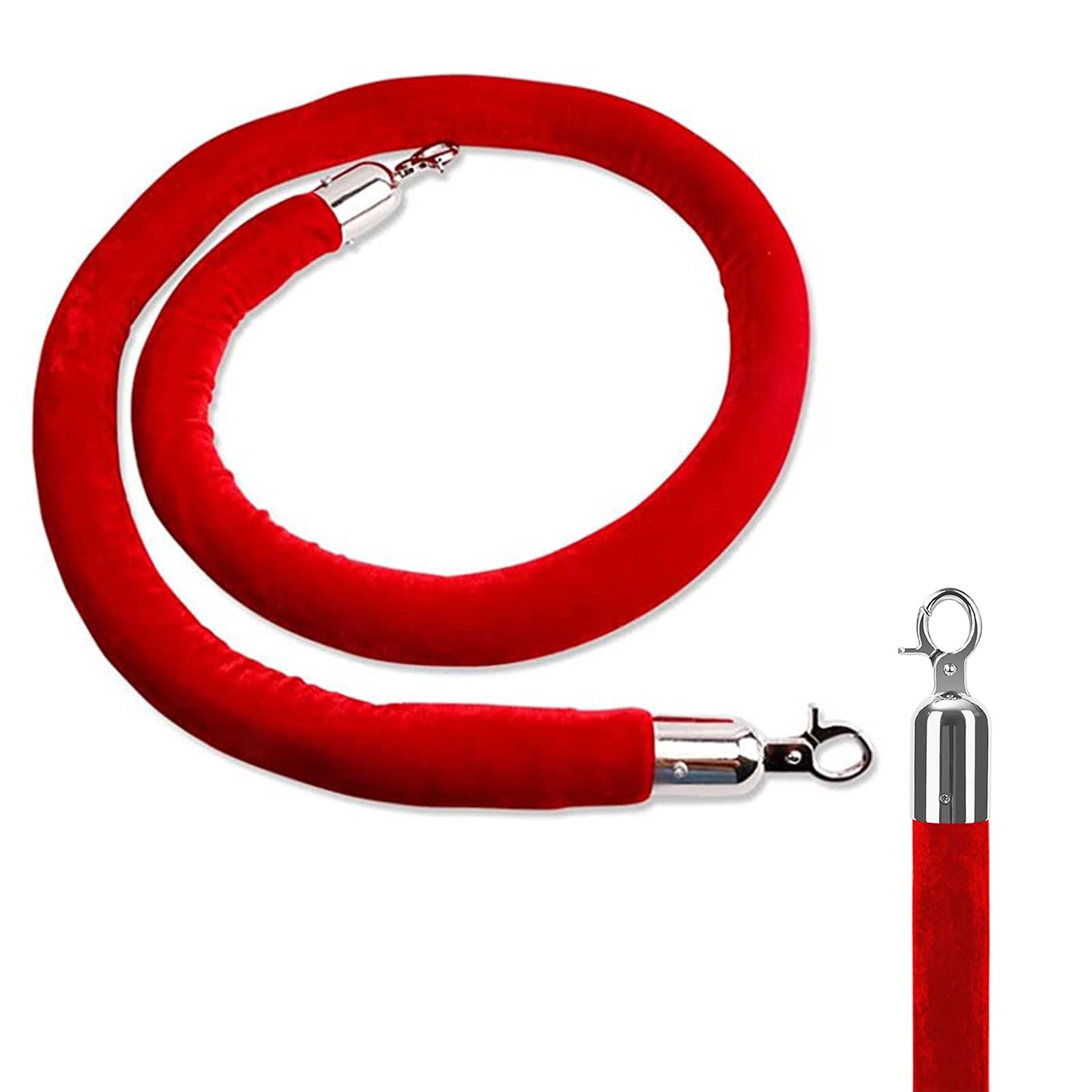 AUNANGLJSCS Rope barriers, Rope Divider,Queue Barrier with Hooks, Crowd Control Stanchion Ropes, for Party EventBirthday PartyCar Shows(4.9Ft/150Cm)