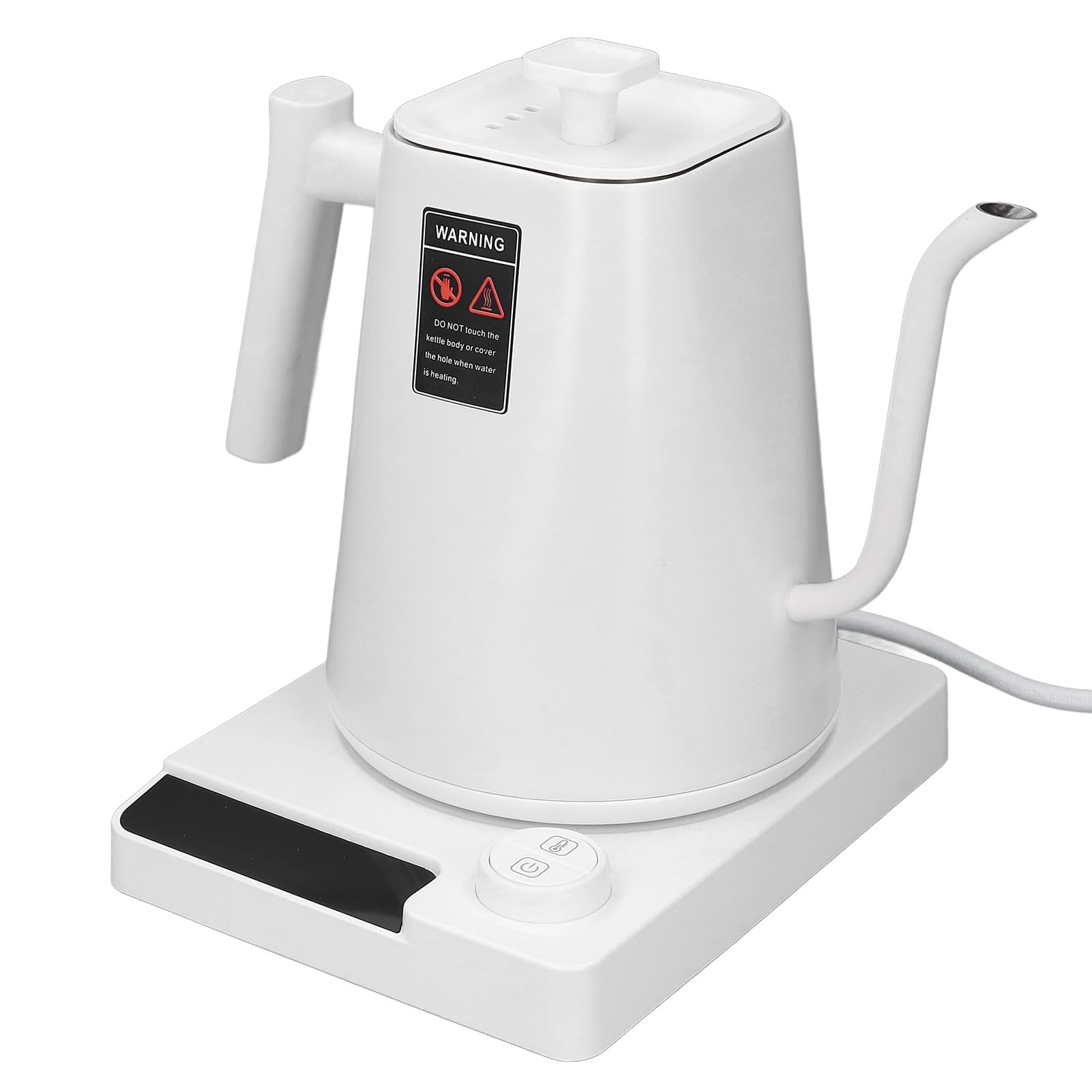 Dioche Hervidor Eléctrico con Cuello de Cisne, Control Inteligente de Temperatura, Hervidor de café con Pantalla LCD, Preparación Precisa para el Hogar y la Oficina, Acero (Enchufe europeo 220V)