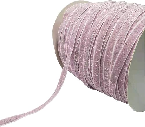 Miniatura 5 de Carrete de cinta de terciopelo de 10 yardas, con incrustaciones de poliéster plateado (menta, 38)