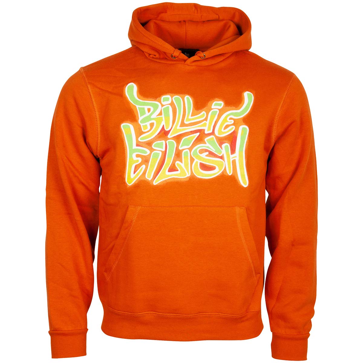 Billie Eilish Unisex Pullover Hoodie: Airbrush Flames Blohsh (Back Print)