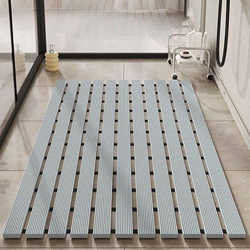 ArcticDeerお風呂マットバスマット風呂用すのこ滑り止め転倒防止シャワー用防カビ防カビイエロー無臭排水穴入浴安全対策風呂場高齢者お年寄り (61*61cm,B)