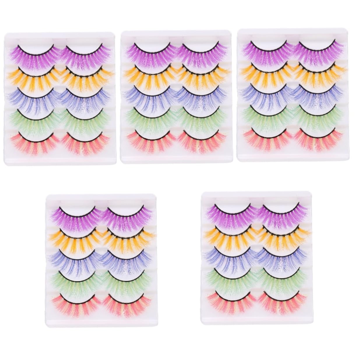 Housoutil 5 Pares De Pestañas Postizas De Volumen Medio Suaves Y Tenues Para Mujer.