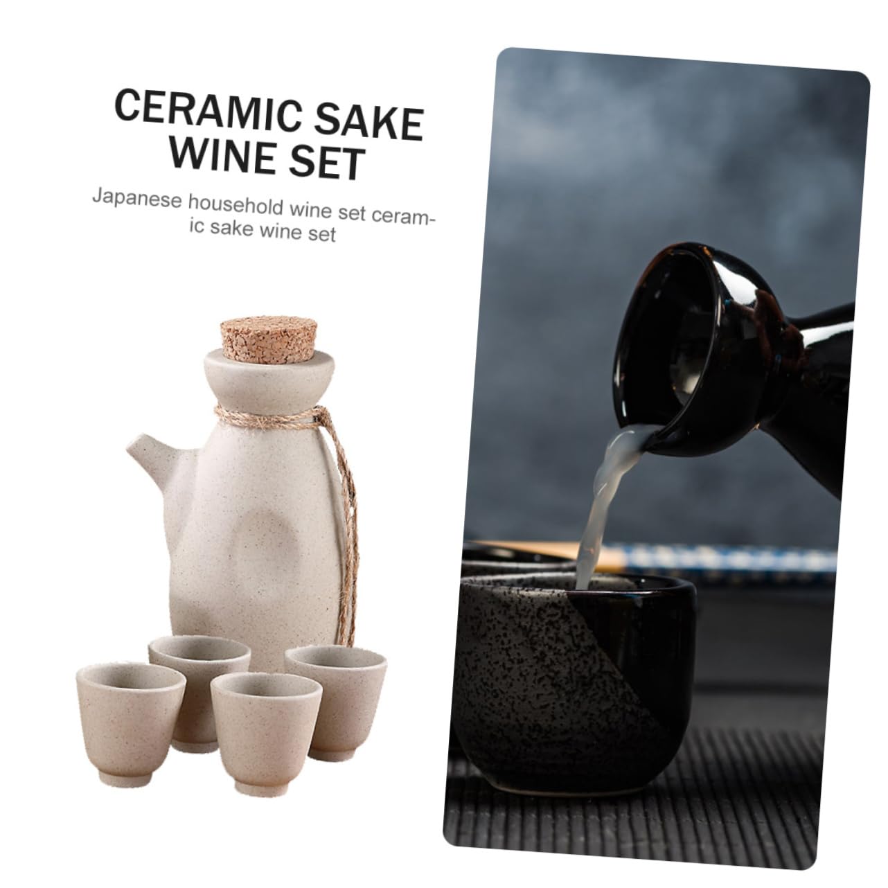 Zerodeko 1 Juego De Sake Taza De Vino Jarra De Sake Botella para Servir Sake Tazas De Porcelana Sake Botella De Bebida Caliente Saki Botella De Sake Japonés Hervidor De Agua Cerámica Saki