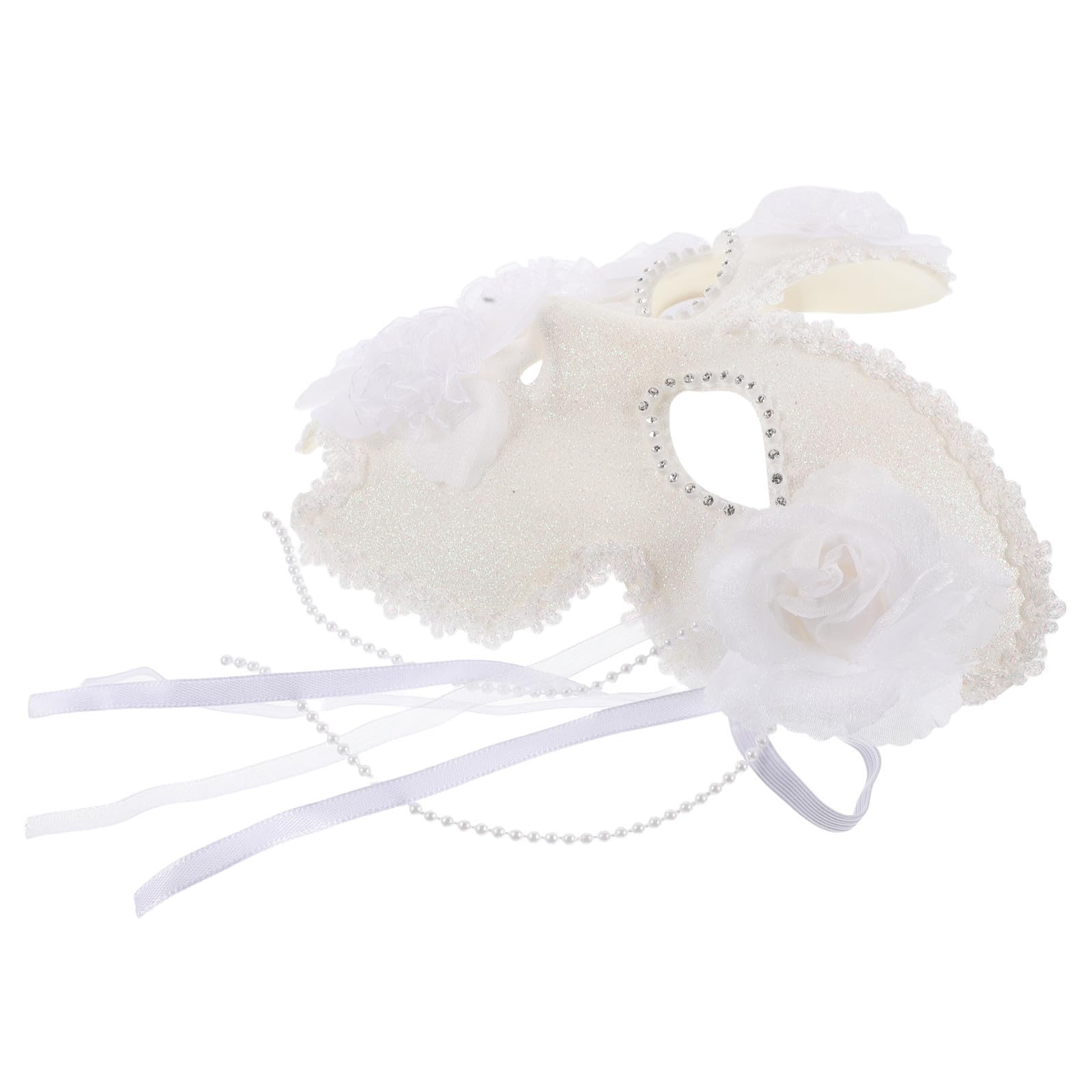 SOLUSTRE 5 Piezas Máscara Veneciana White de Encaje para Fiesta de Mascarada Unisex con Diseño Elegante y Toque Cómodo Adecuado para Fiestas Temáticas y Año