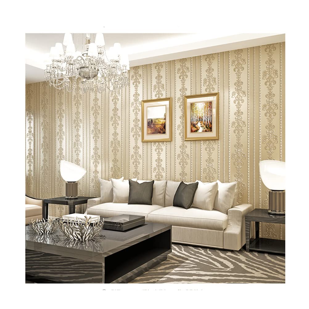 Carta da Parati Carta da Parati Autoadesiva in Rilievo in Stile Europeo in Stile Europeo, Facile da Attaccare E Buccia Camera da Letto Soggiorno Decoration Wall Sticker
