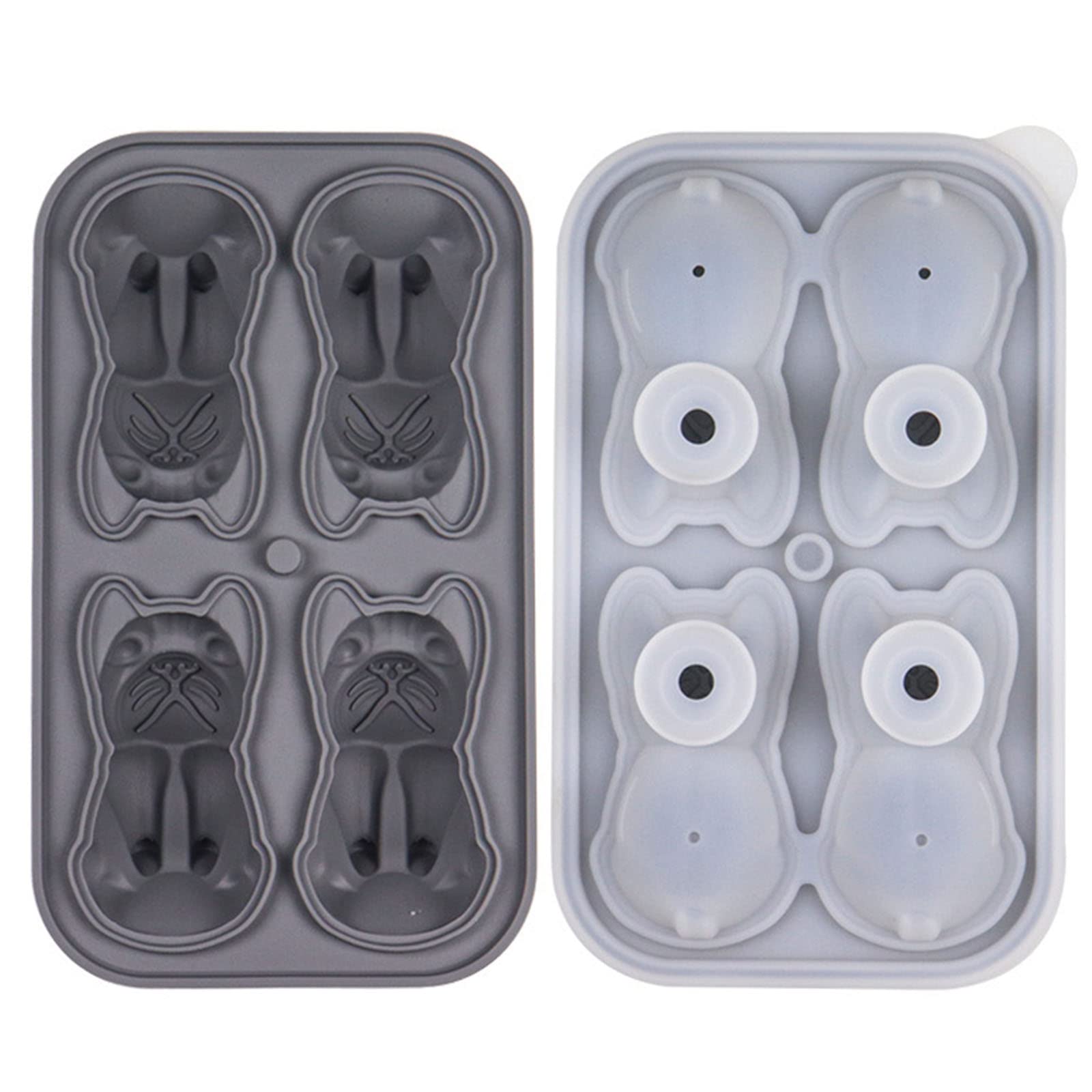 Mekalero Cube Tray Funny Shape Silicone Sphere Ice Mold 3D Stackable Large Cube for Cocktail Ice Tray
