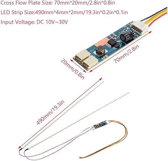 DC 10-30V LED Backlight Strip Light Kit CCFL LCD Screen to LED Monitor Module 490mm
