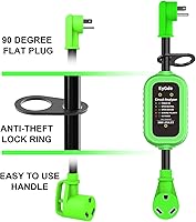 Vista 5 de EyGde Adaptador RV de 30 amperios a 15 amperios 110V con protector contra sobretensiones 5000J, adaptador RV patentado macho 5-15P a hembra TT-30R