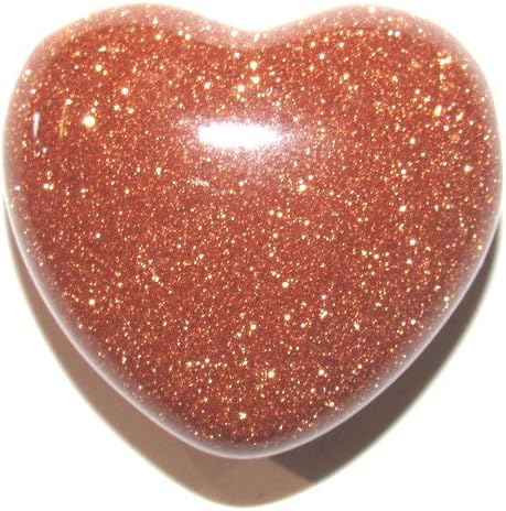 Zentron Crystal Collection: 30MM 1" Red Goldstone Puff Heart in Velvet Bag - Image 4