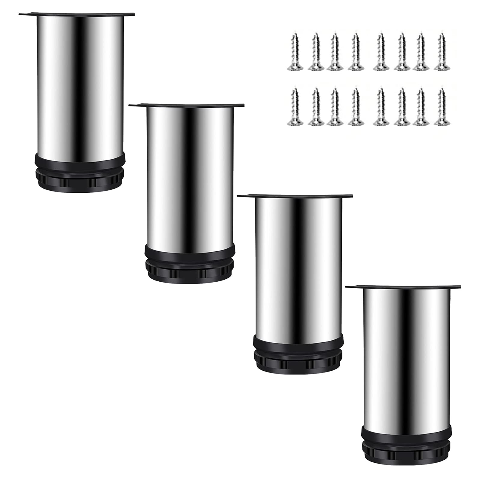 Patas ajustables de acero inoxidable para muebles redondas y resistentes