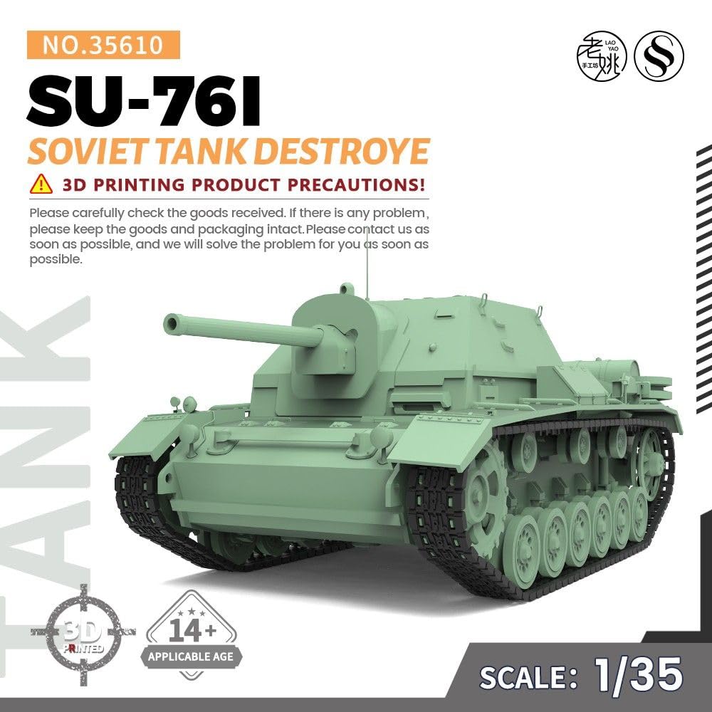MRY-SFW Char de l'armée non peint 1/35 kit de modèle militaire destructeur de char soviétique su-76i