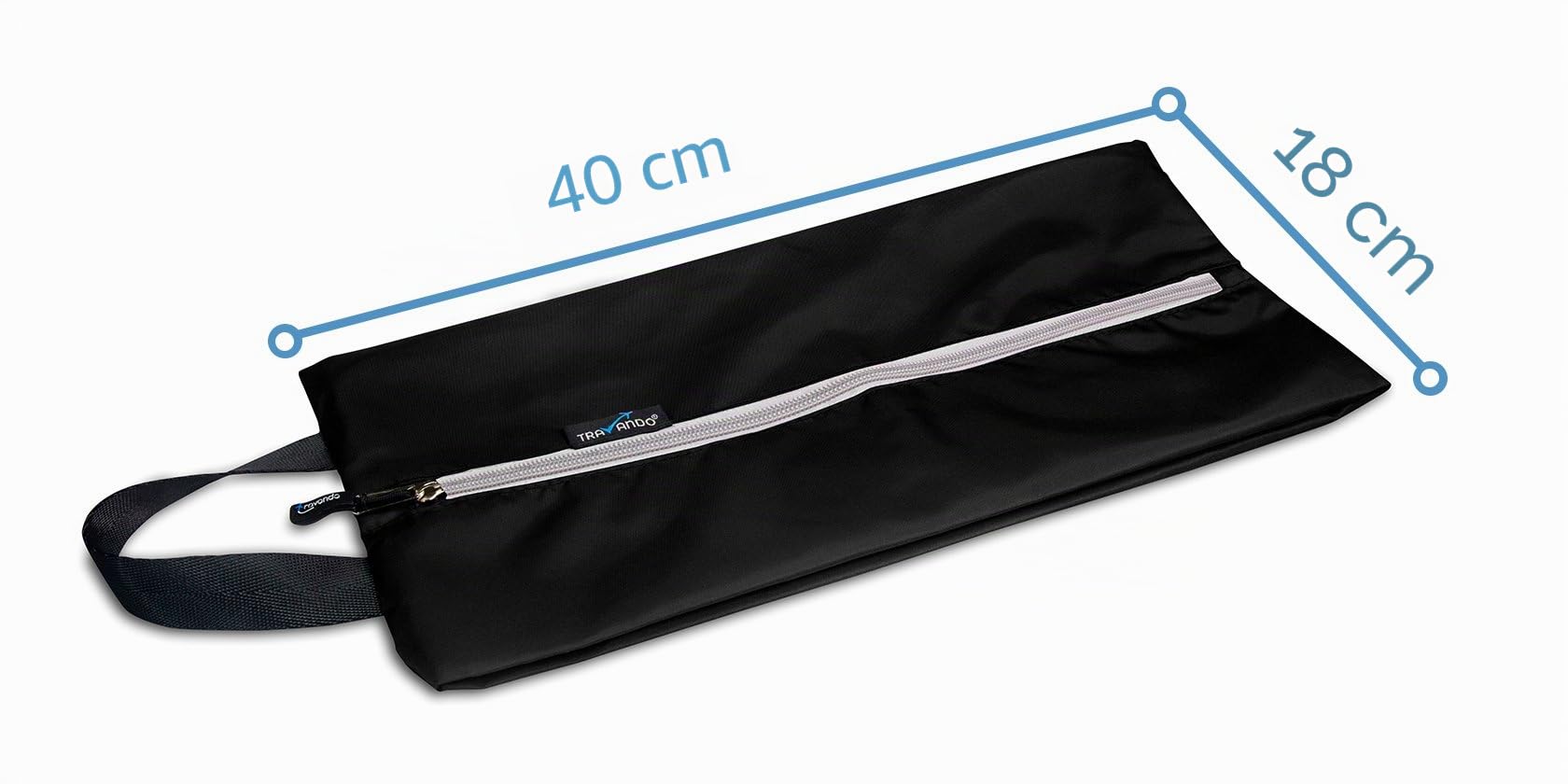 TRAVANDO Set da 2 sacchetti porta scarpe – sacchetti impermeabili per viaggio – sacchetto per scarpe resistente allo sporco, ideale per scarpe da viaggio e vacanze (Nero)