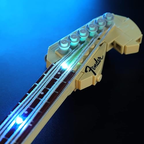 Miniatura 7 de Kyglaring Kit de iluminación LED compatible con Lego Ideas 21329 Fender Stratocaster Guitar Kit de construcción - Solo kit de luz LED y sin juego de