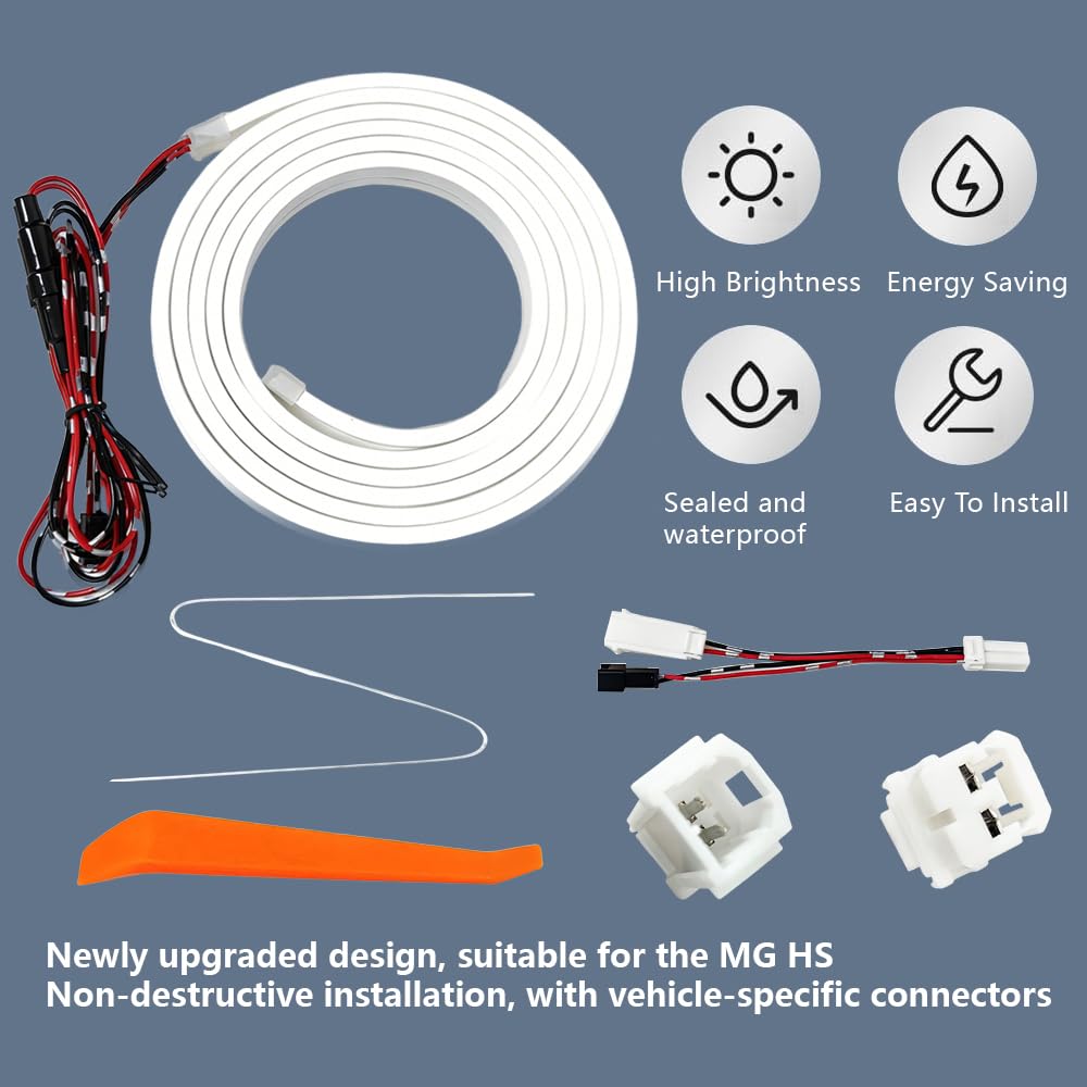 Barra LED Bianca per Bagagliaio Posteriore con Connettore Personalizzato, Compatibile con MG HS MG4 MG5 MG7