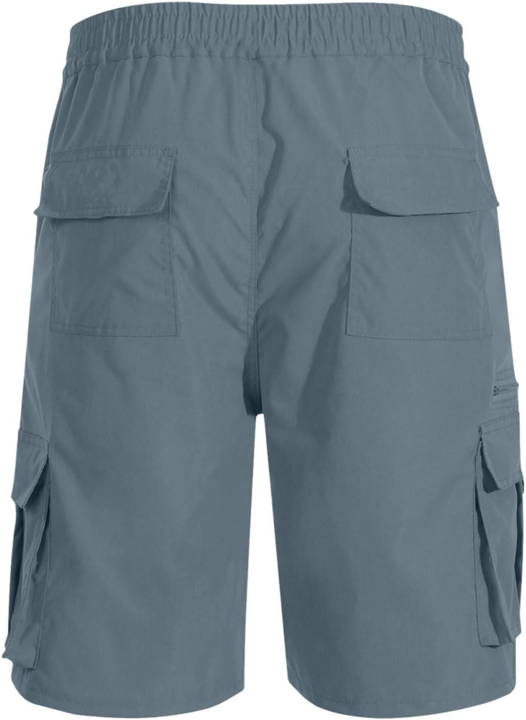 Men’s Knee-Length Cargo Shorts – Relaxed Fit Bermuda Shorts with Elastic Waist & Multi Pockets for Hiking, Work