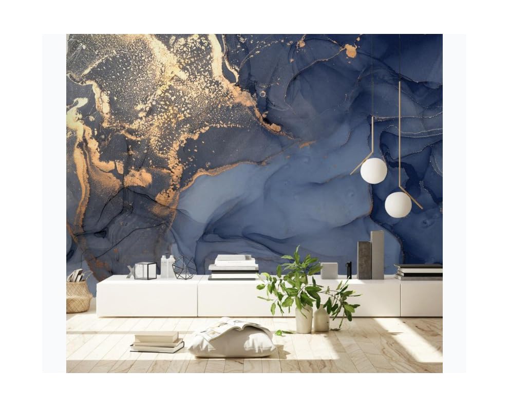 Murwall Art Wallpaper Marble Wall Mural Abstract Wallpaper Blue Wall Mural Wallpaper Living Room Bedroom