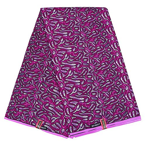 CHZIMADE 1 Yard 100% Cotton Wax Print Cloth Double-Side Full Printed African Ethnic Fabric Boutique 1 Yard 17#