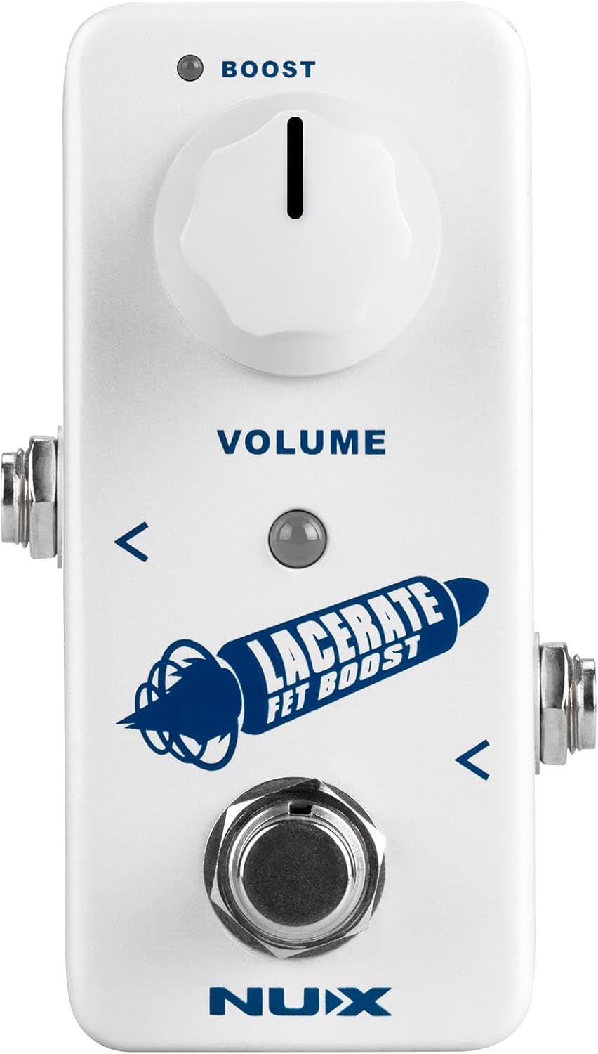 NUX Lacerate Mini Booster Guitar Boost Pedal, Dual FET Circuit Design Clean & Crank Boost,Dual FET Circuit,Luminous Control Knob True Bypass or Buffer Bypass