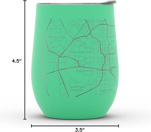 Vista 1171 de Well Told Lexington Kentucky Map - Vaso de vino aislado con grabado de mapa de Kentucky, taza de acero inoxidable grabada (12 onzas, verde domingo)