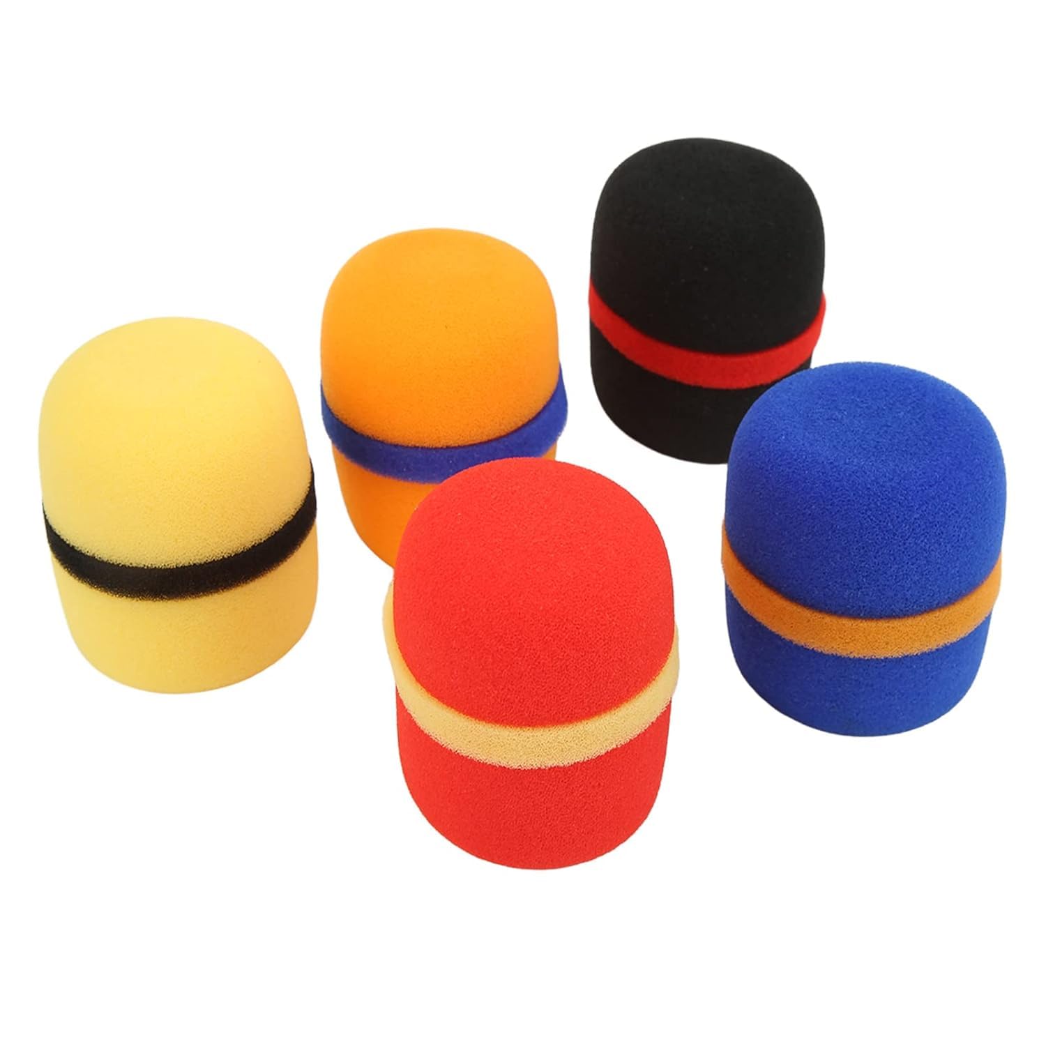 kh Colorful Foam Mic Cover Handheld Microphone Windscreen, Foam Mic Windscreen with Color Ring for Mic Noise Reduction, Sponge Foam Cover Shield Protection for Most Standard Mic (Pack of 5)-image-42