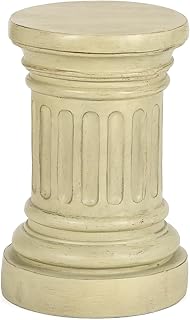 18" Tall Roman Column Pedestal Stand, Heavy Duty Magnesium Oxide Plinth, Weatherproof Outdoor Garden Pedestal Stand for Statues, Sculptures – Sturdiness Column Plinth Base Statue Riser
