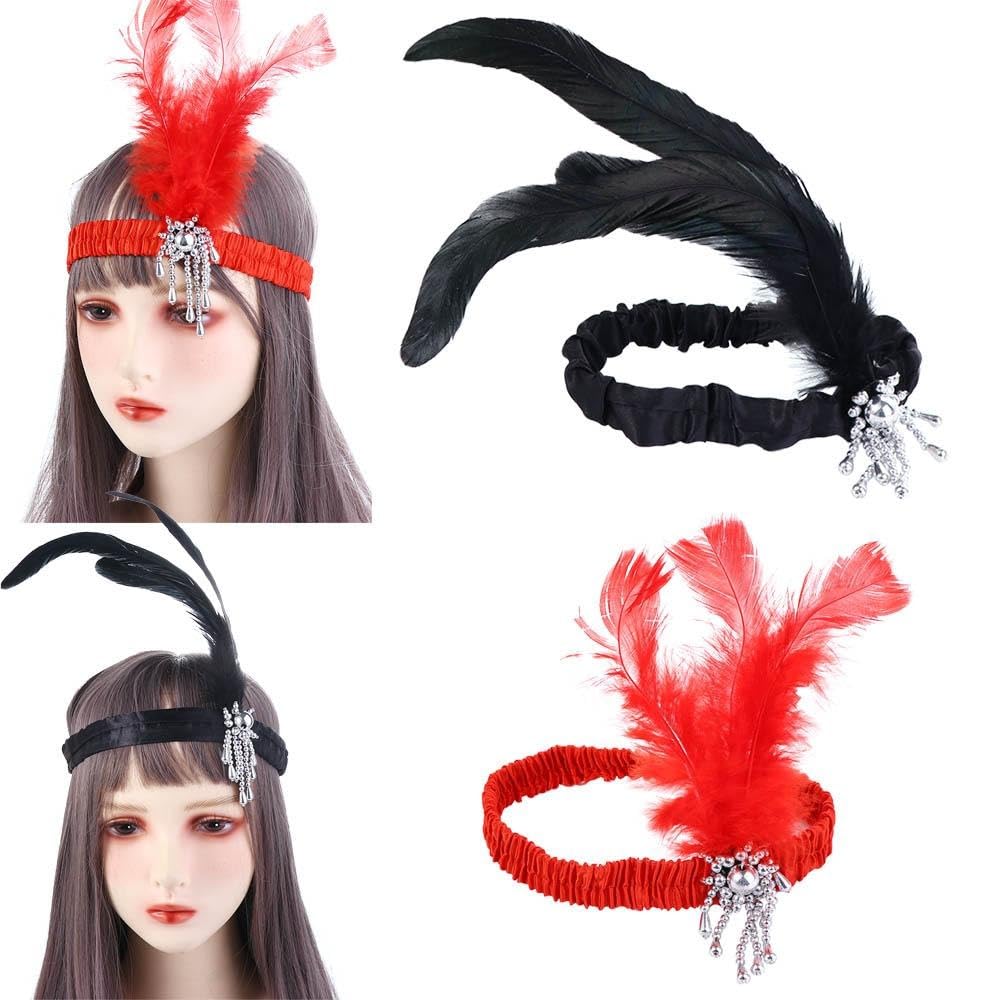 Horquilla Negra Estilo Gran Gatsby, Tocado Con Plumas Y Diamantes De Imitación, Accesorios Para Mujer Estilo Charlestón, Joyas Art Decó, Años 20 - España