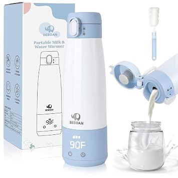 BEBOAN Portable Bottle Warmer for Travel, Cordless Milk Warmer, 12oz