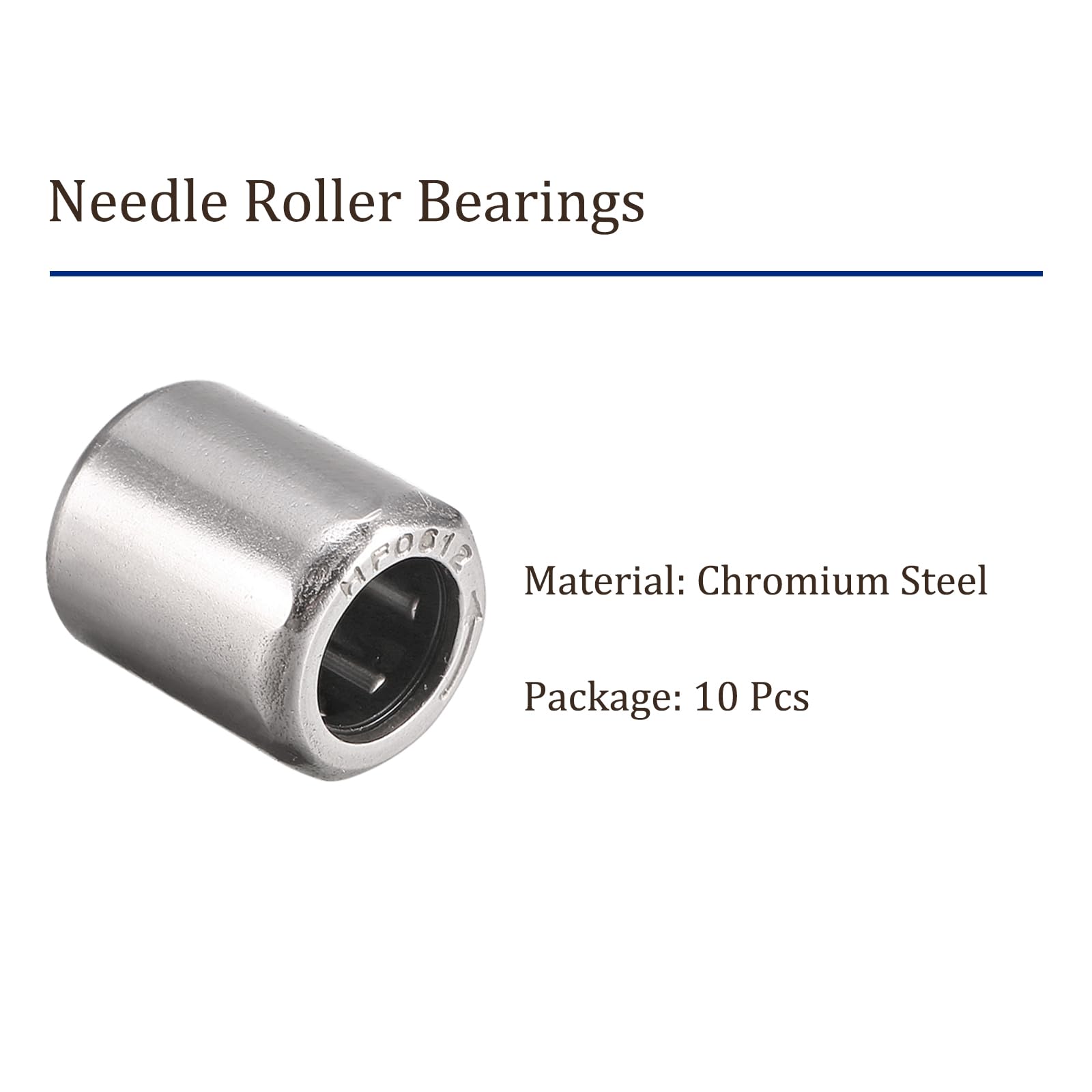10Pièces Roulements Aiguilles Hf0612 6mm Diamètre d'Alésage X 10mm Diamètre Extérieur X 12mm Largeur Unidirectionnels Utilisation Dans l'Équipement Agricole, avec Cage en Acier