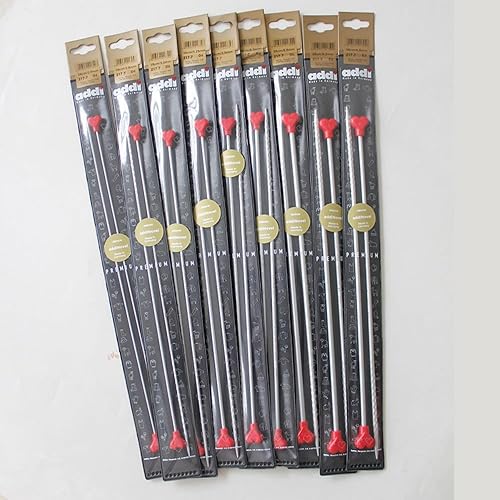 Miniatura 5 de addi Novel - Agujas rectas de aluminio ligero de 14 pulgadas (13.8 in), ergonómicas y cómodas, para bufandas, suéteres, tops (0.128 in (US 3))