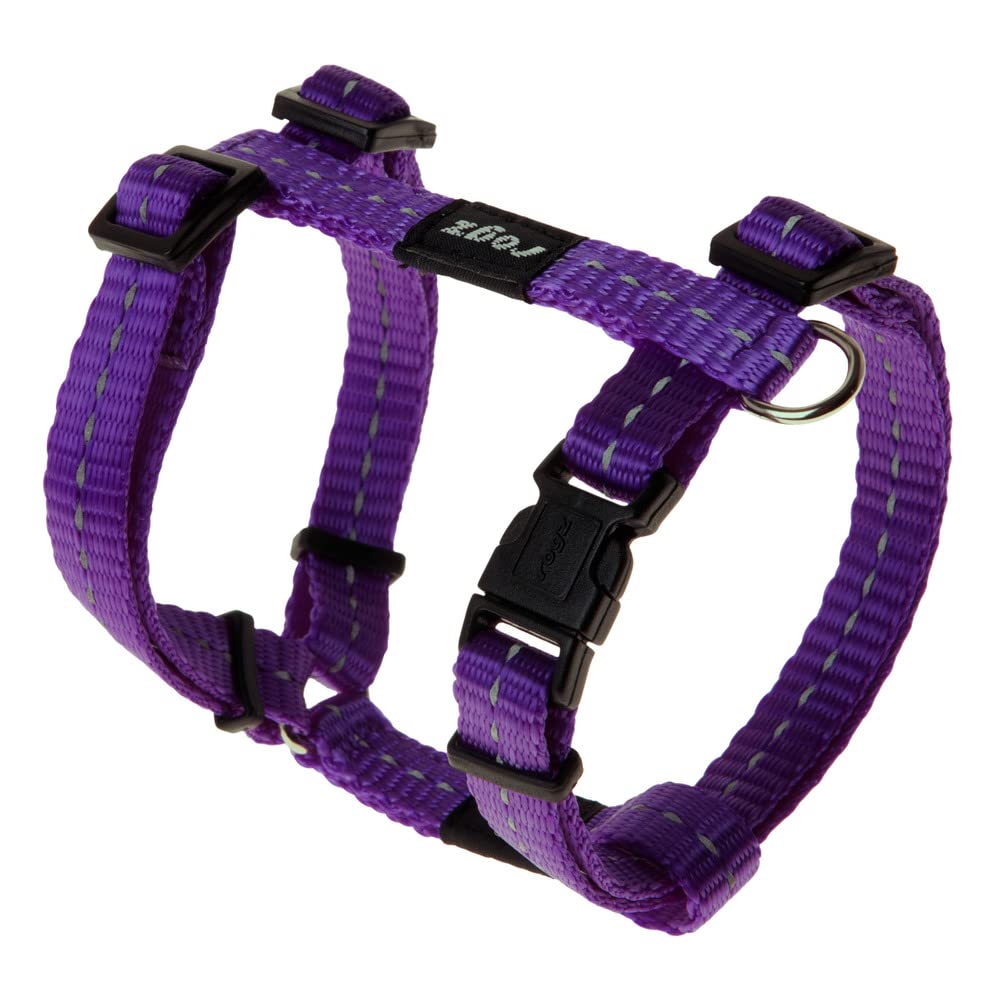 Reflective Adjustable H Harness for Small Dogs; matching collar and leash available, Purple โ image 1