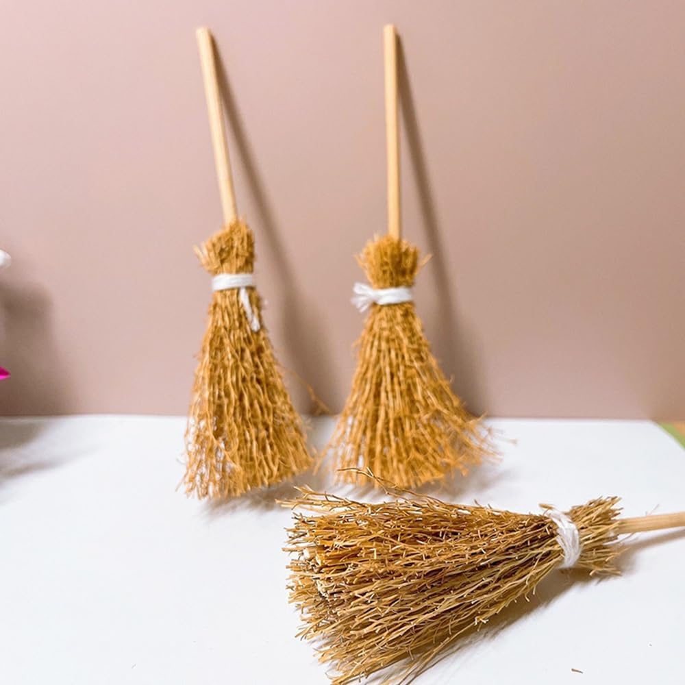 Witch Hats Wine Bottle Covers and Brooms for Crafts - Mini Halloween Decorations (Black) image 5