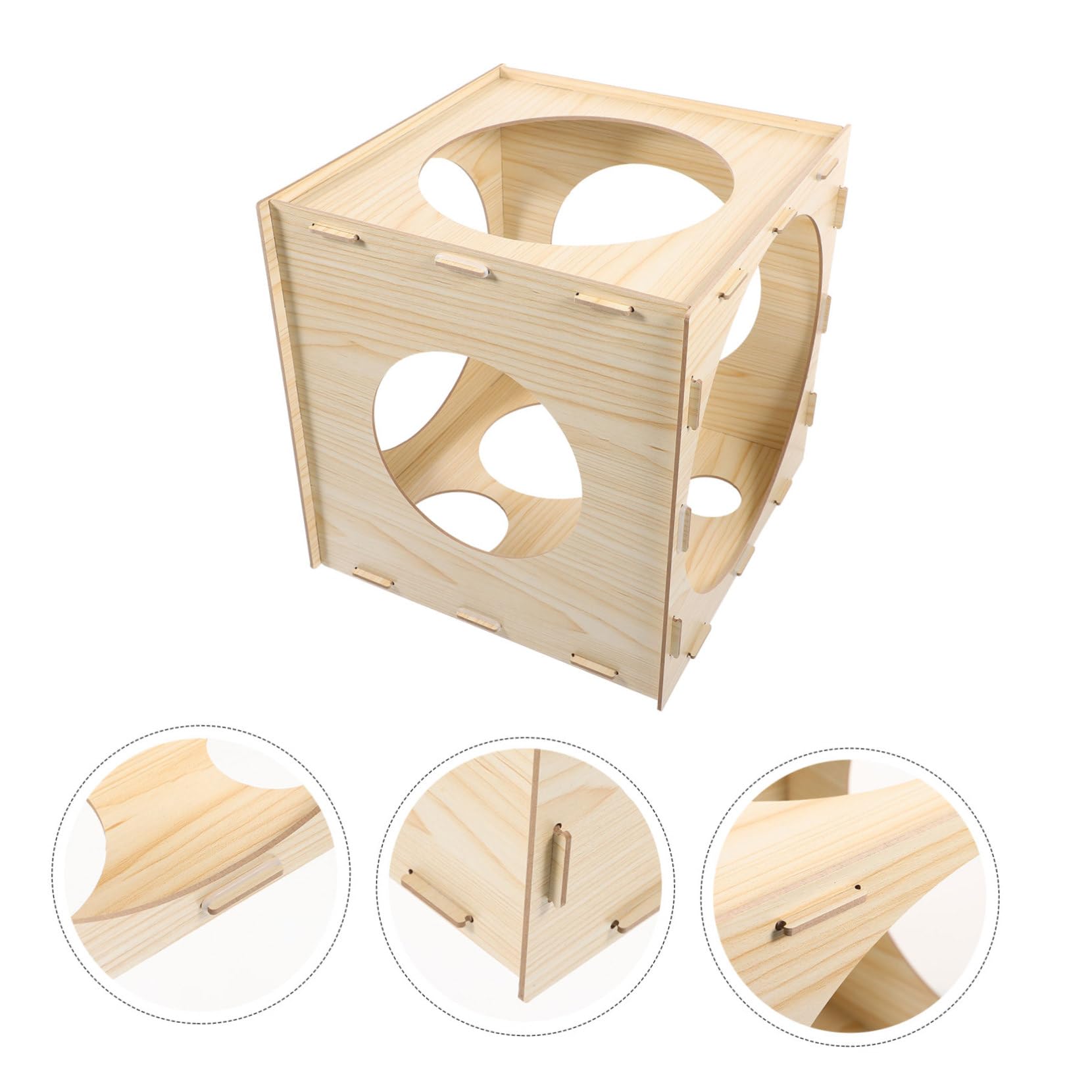 Caja Medidora de Globos de Madera y Marcador de Tamaño 9 Orificios Herramienta Sencilla y Fácil de Montar para Fiestas y Celebraciones