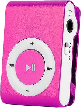 MP3 Player, Mini Portable MP3 Player with TF Card Slot, Metal Clip, USB, Sport Digital Music Walkman for Running, MP3 Digital Player, MP3 Media Player, Pink