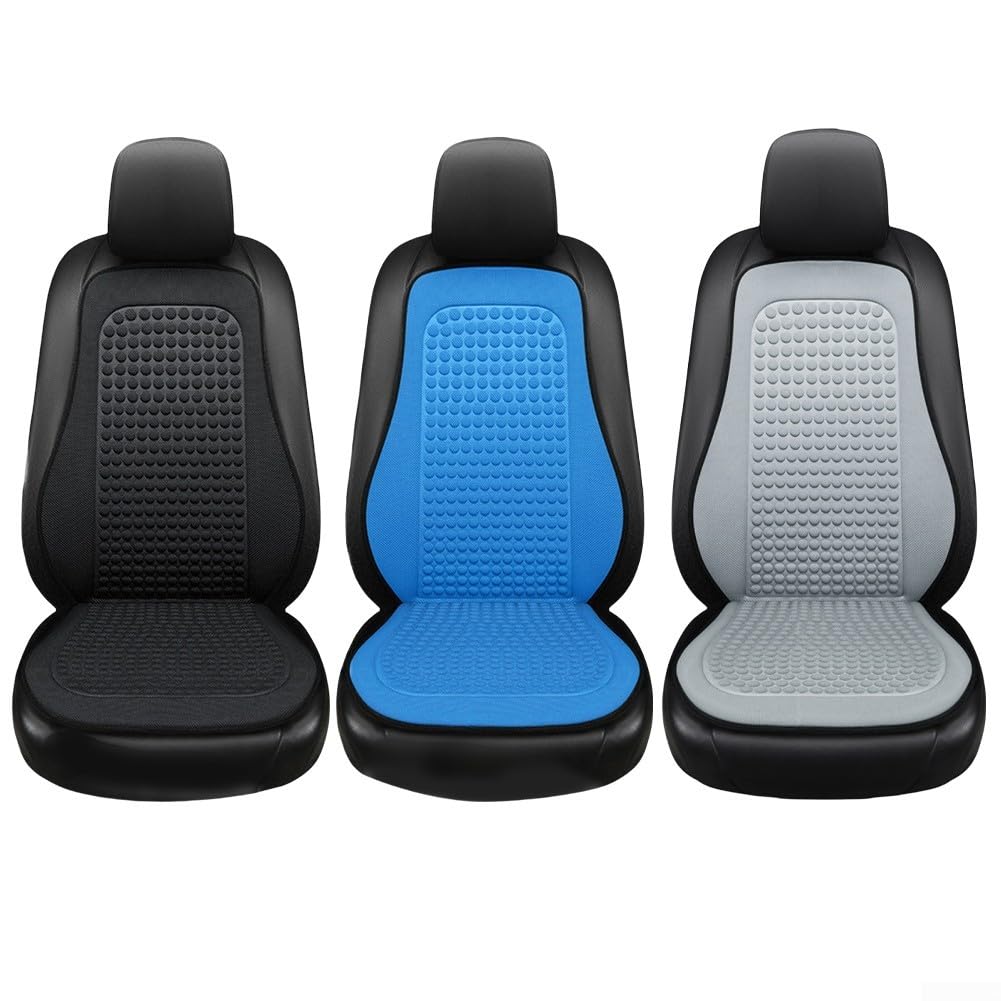 Tapis rafraîchissant en tissu de soie pour sièges avant de voiture, conçu pour améliorer la circulation de l'air et fournir un soutien rafraîchissant pendant les journées chaudes (noir)