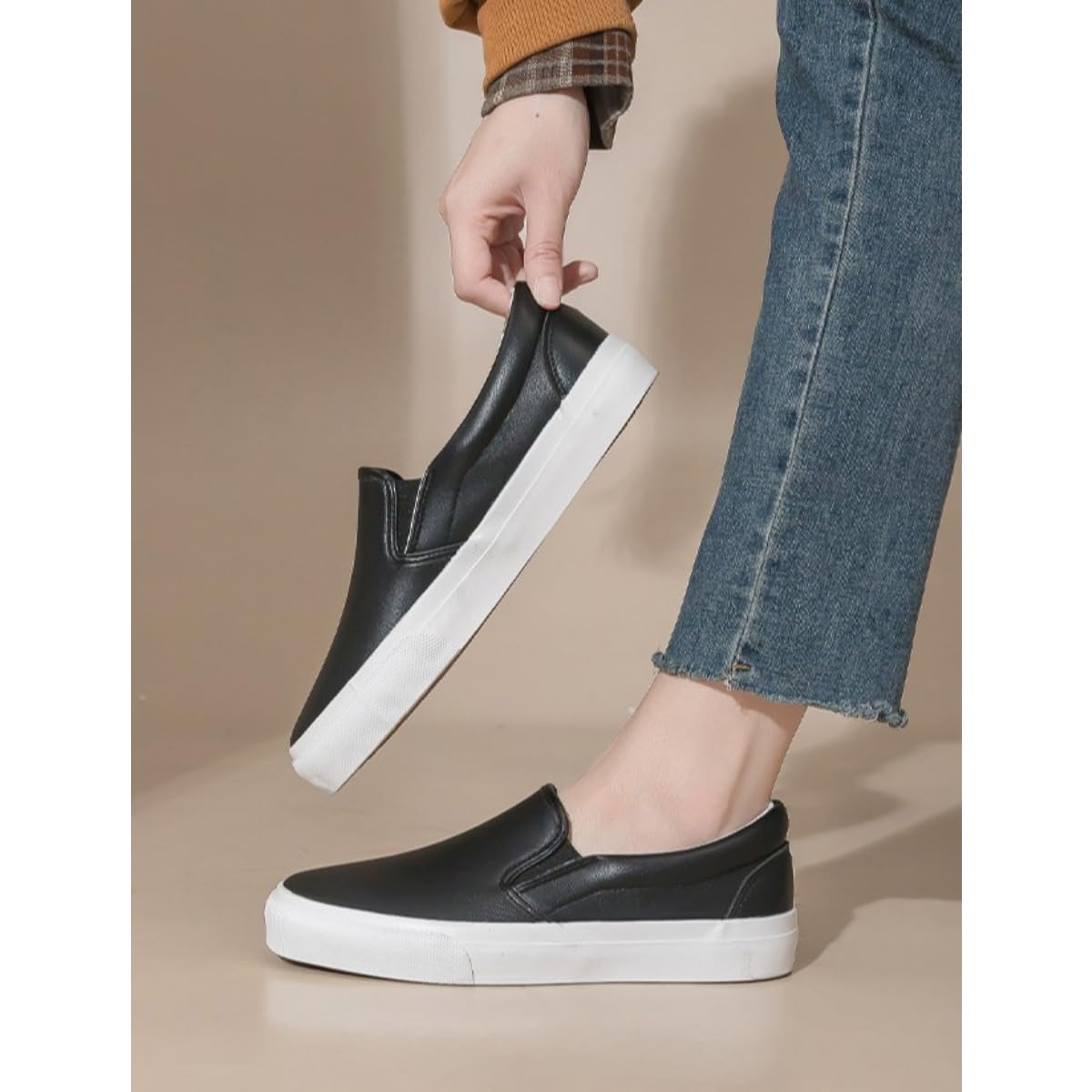 Zapatillas casuales de piel para mujer