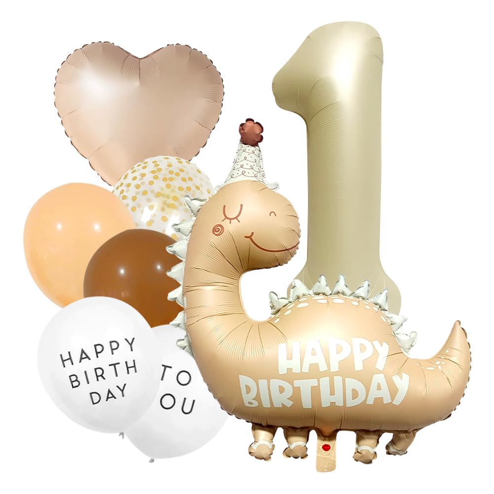 Dinosaur 1st Birthday Balloons for Boys, 10 Piece Dinosaur Balloons, Dinosau Themed Foil Balloon, 1 Year Old Birthda Set, For Girls Boys Birthday Christmas Baby Shower Party Su
