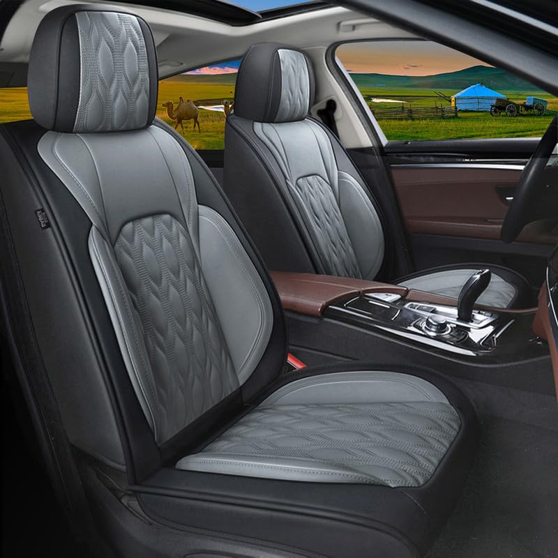 DISUTOGO Seat Covers 2 Front Seats Fit for Ford Edge 2007-2023 2024 2025 Leather Car Seat Covers Waterproof Non-Slip - Auto Seat Cushion Protectors (2