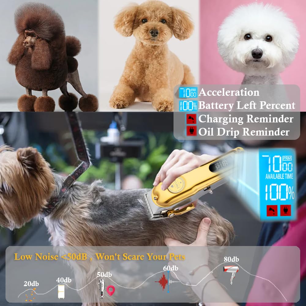 yucca Kit de toilettage pour chiens à la maison, rasoirs pour chiens pour le toilettage, kit de toilettage pour chien pour poils épais, tondeuse professionnelle pour chien, tondeuse pour chat pour