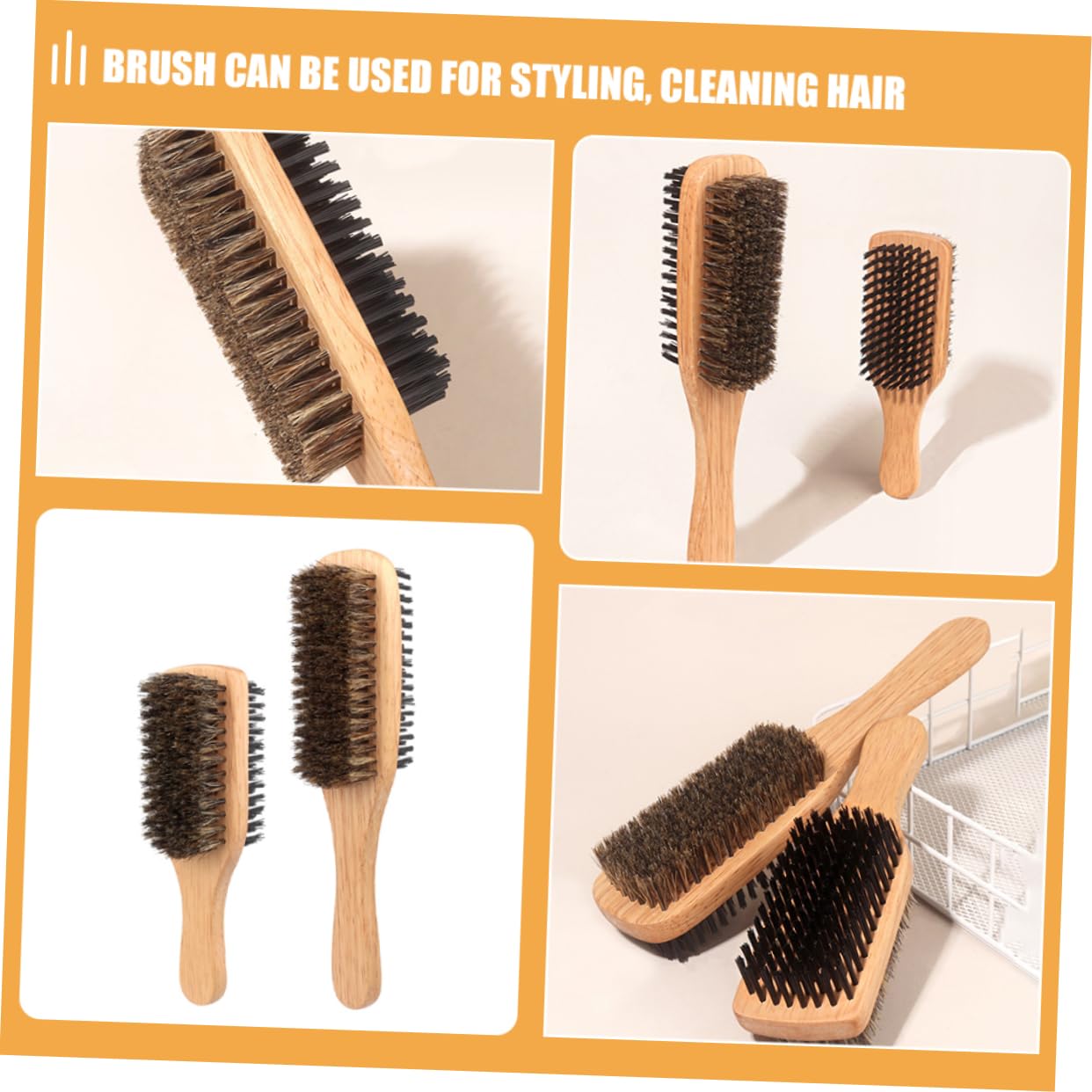 FOMIYES 6 Pz Pennello in setola a doppia faccia spazzola arricciacapelli curly hair brush spazzola per con setole di cinghiale spazzola in pelo di cinghiale estirpatore a spazzola