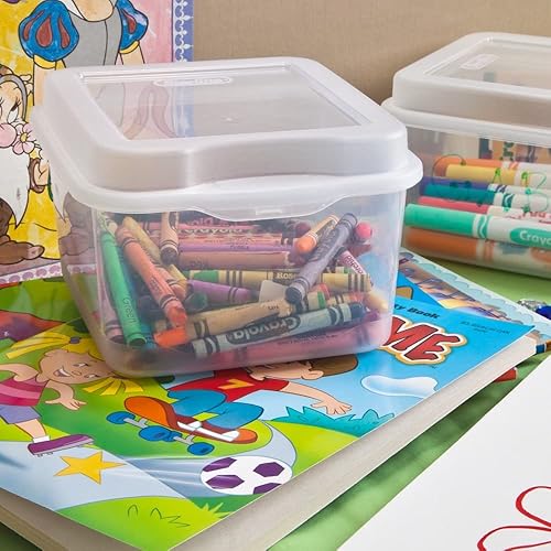 Miniatura 2 de Sterilite 18038612 caja de almacenamiento de tapa extraíble, transparente, pequeño