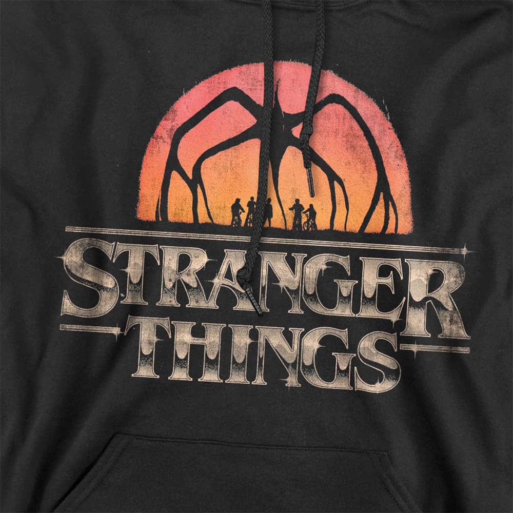 Stranger Things Stranger Things Sunset Logo Unisex Hoodie, Black Felpa con Cappuccio Unisex - Adulto (Pacco da 1)