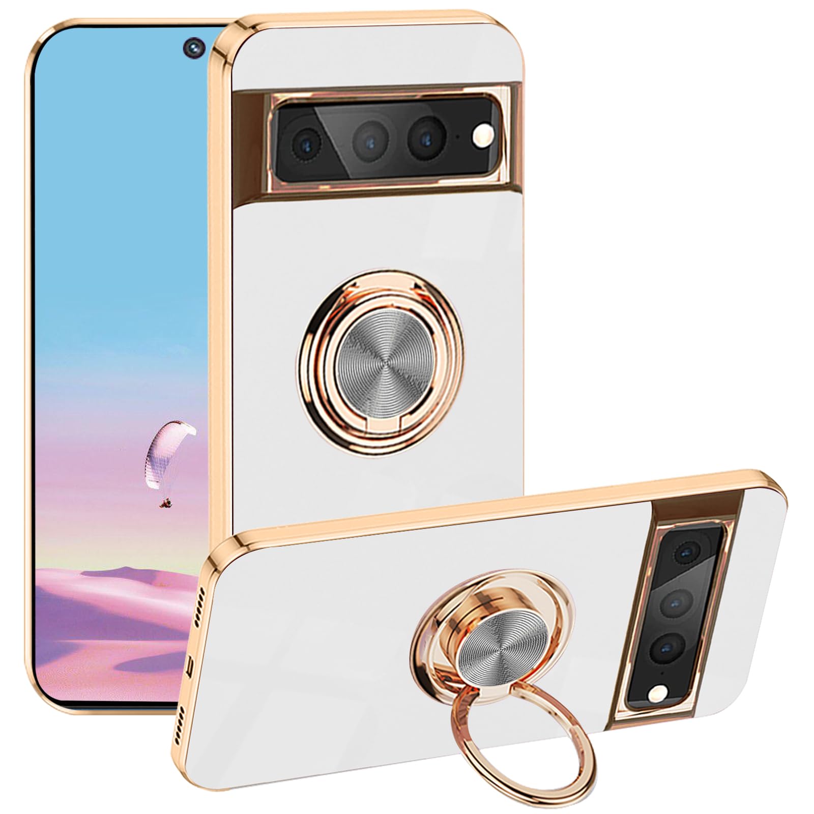 Coque Google Pixel 8A anti-choc et rayures silicone noir souple esthétique pour fille - 8