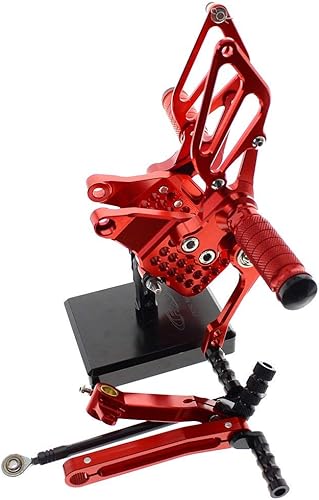 Miniatura 6 de Krace Motocicleta Rearsets Estribera Estriberas Reposapiés Pedales de Cambio de Freno Tablas de Pie Ajustable Ajuste Para Ducati 749 999 Rojo