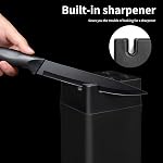 FrutPunch Kitchen Knife Set with Knife Block,7-Piece Kitchen Knife Block Set, Knife Set with Block with Built-in Sharpening Block, Dishwasher Safe