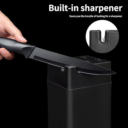 Miniatura 4 de Juego de cuchillos de cocina con bloque de cuchillos, juego de cuchillos de cocina de 7 piezas, juego de cuchillos con bloque de afilado integrado,