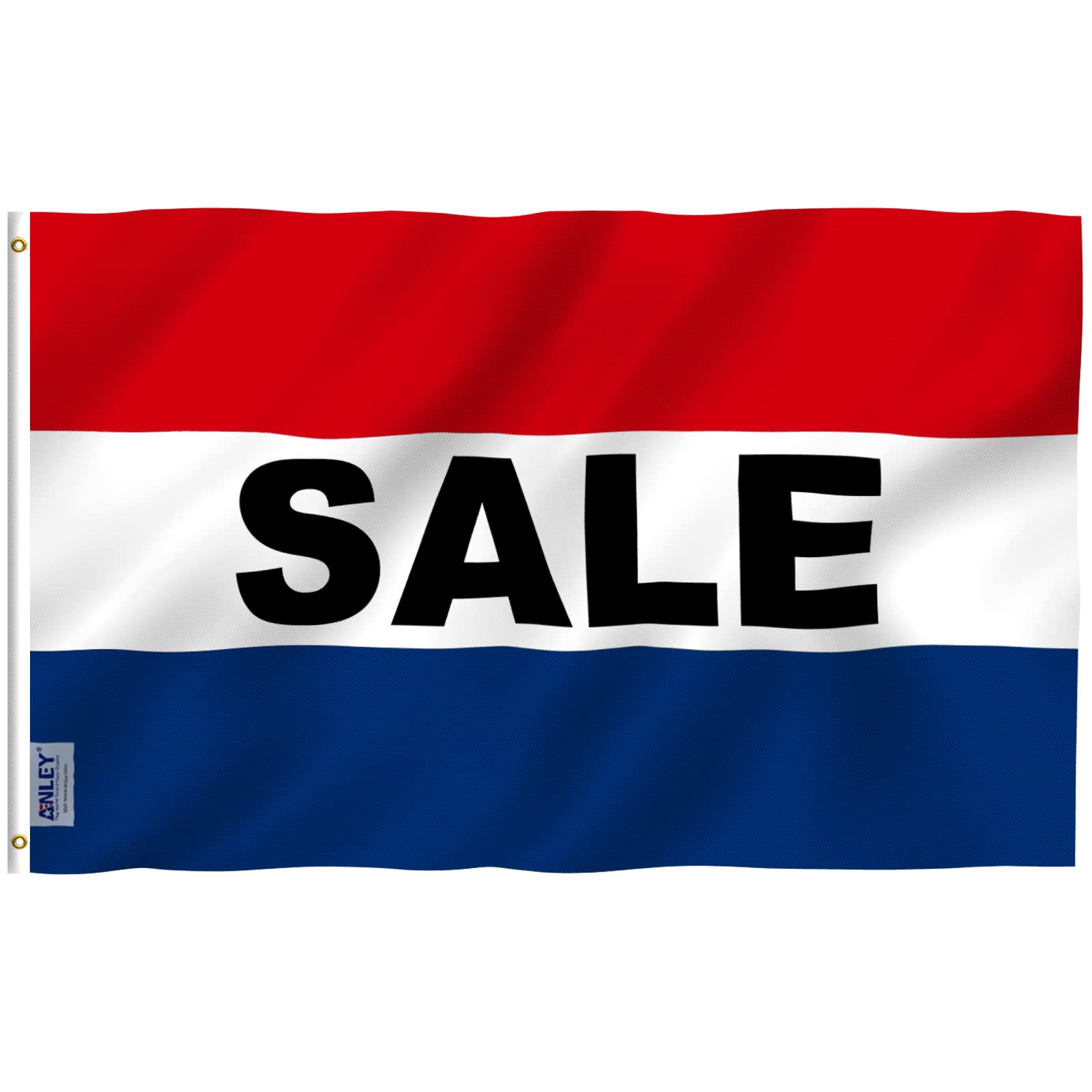 Anley Fly Breeze 3x5 Foot Sale Flag - Canvas Header and Double Stitched - Advertising Business Commercial House Selling Flags Polyester with Brass Grommets 3 X 5 Ft