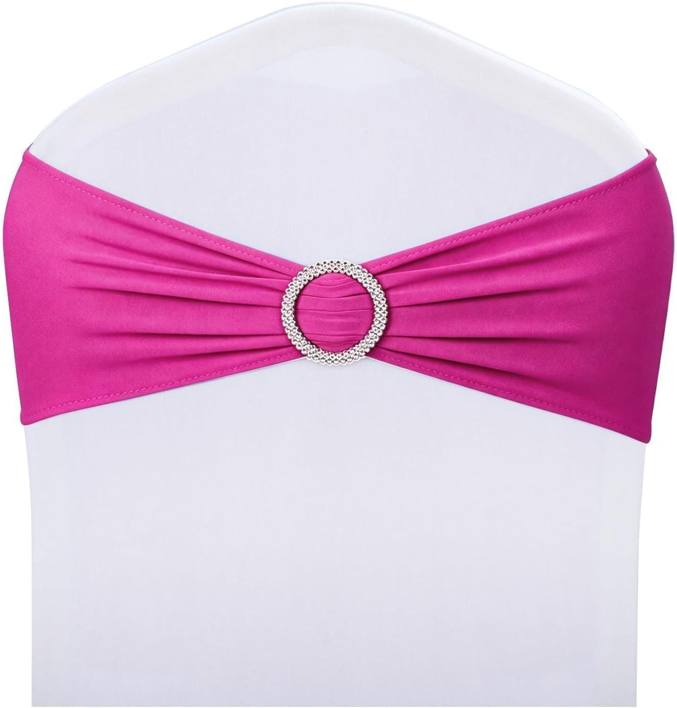 LEBENGURU Fuchsia Stretch Chair Sashes 30pcs with Buckle Slider