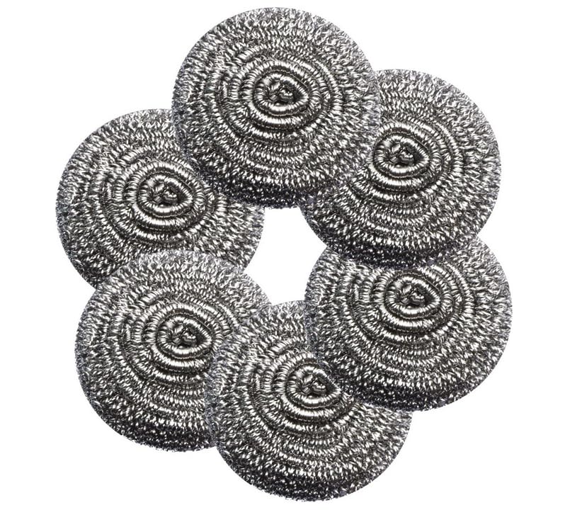 Generic 6 Pack Rust Free Stainless Steel Scrubber, Scrubbing Scouring Pad, Steel Wool Scrubber for Kitchens, Bathroom and More, Silver